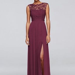 David’s Bridal Merlot Bridesmaid dress
